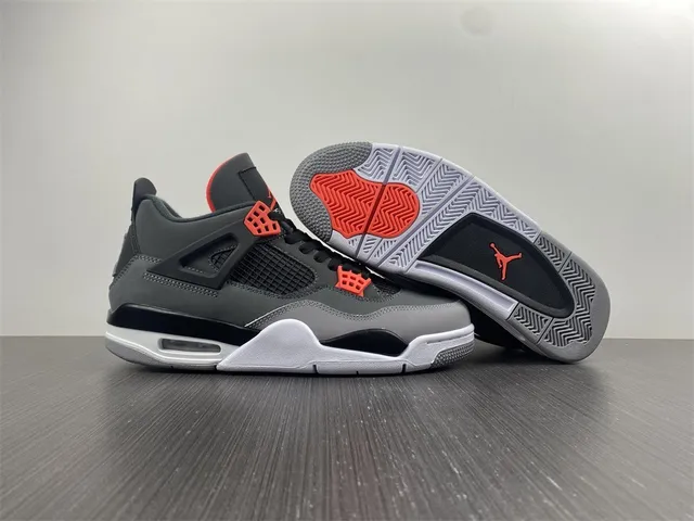 Air Jordan 4 Dark Gray Black Red Basketball Shoes 8