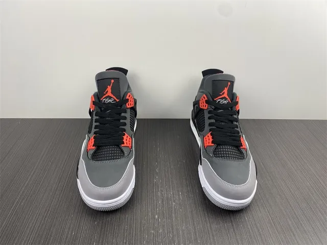 Air Jordan 4 Dark Gray Black Red Basketball Shoes 9