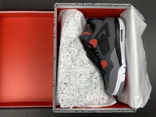 Air Jordan 4 Dark Gray Black Red Basketball Shoes 15