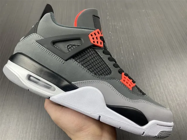 Air Jordan 4 Dark Gray Black Red Basketball Shoes 17