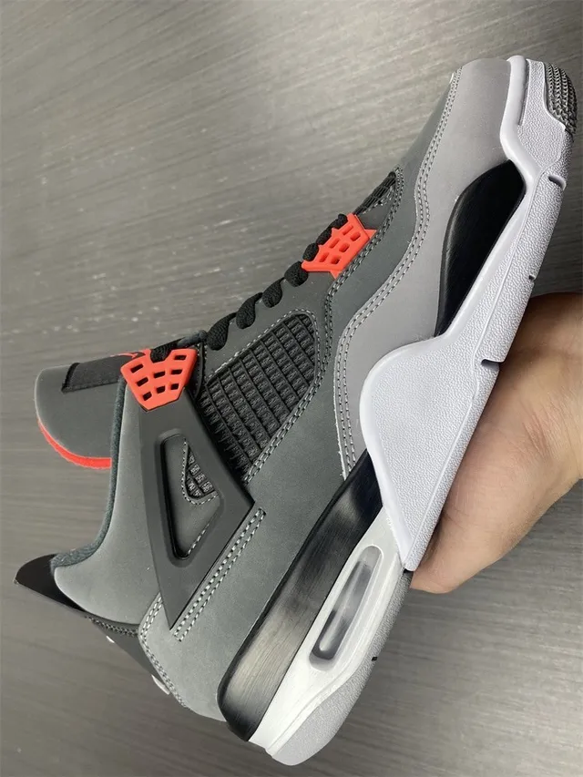 Air Jordan 4 Dark Gray Black Red Basketball Shoes 18