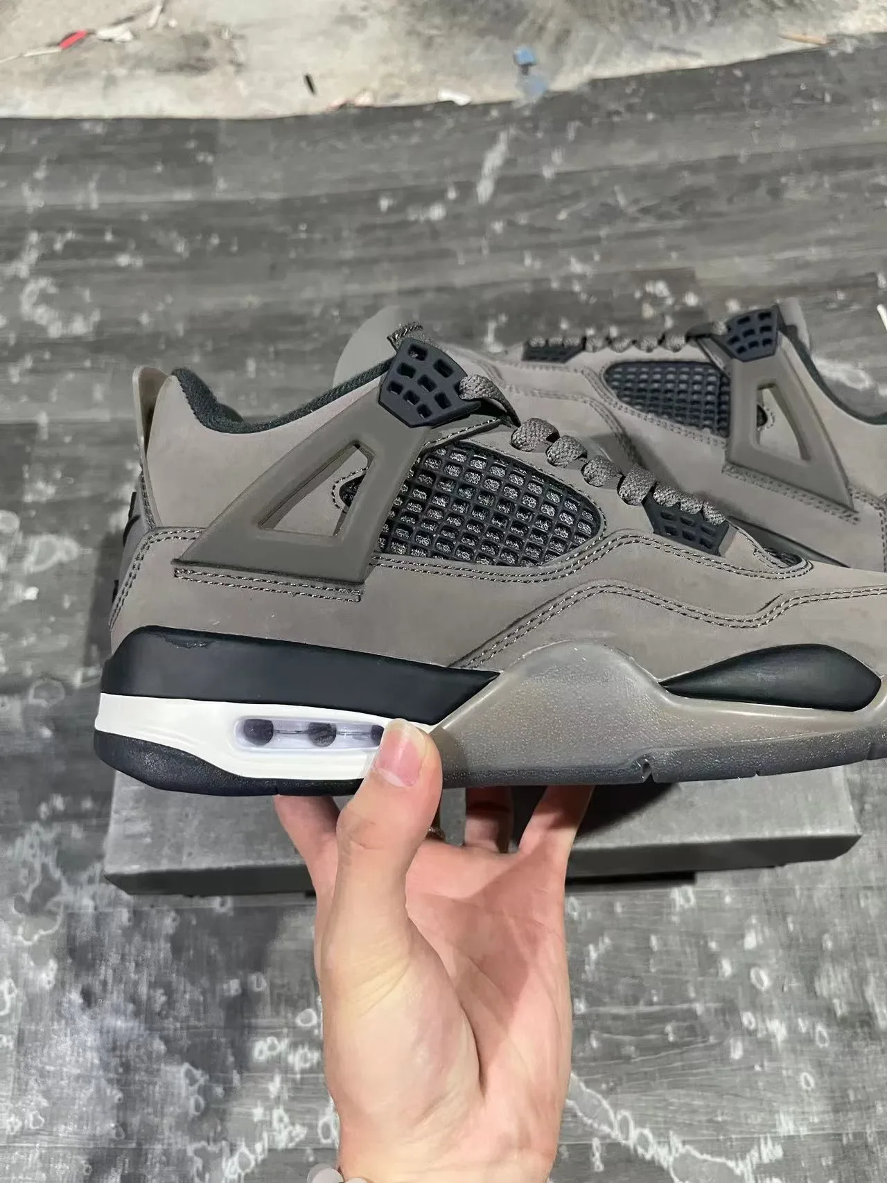 Air Jordan 4 Gris Noir Blanc Chaussures de Basketball 7