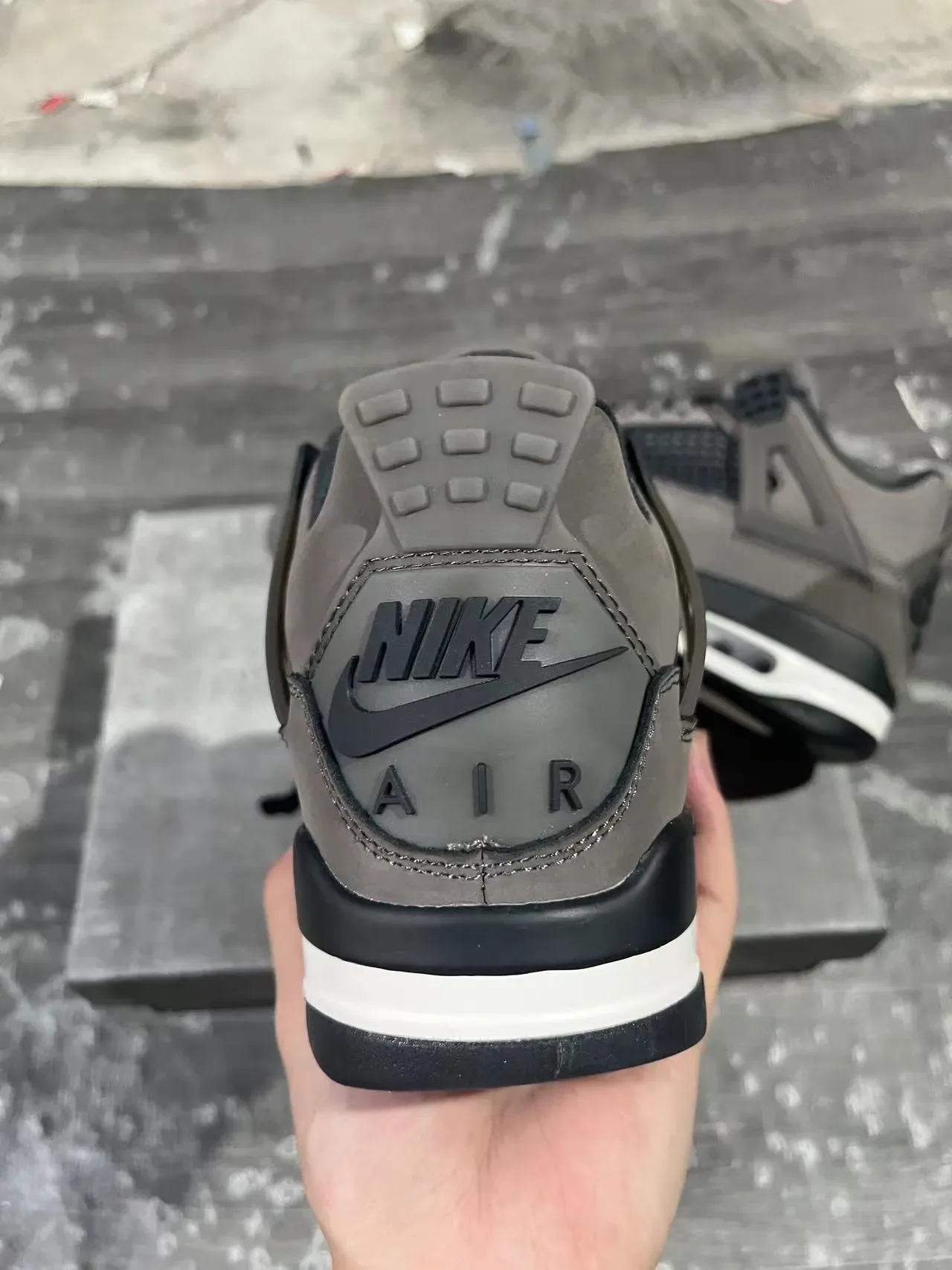 Air Jordan 4 Gris Noir Blanc Chaussures de Basketball 8