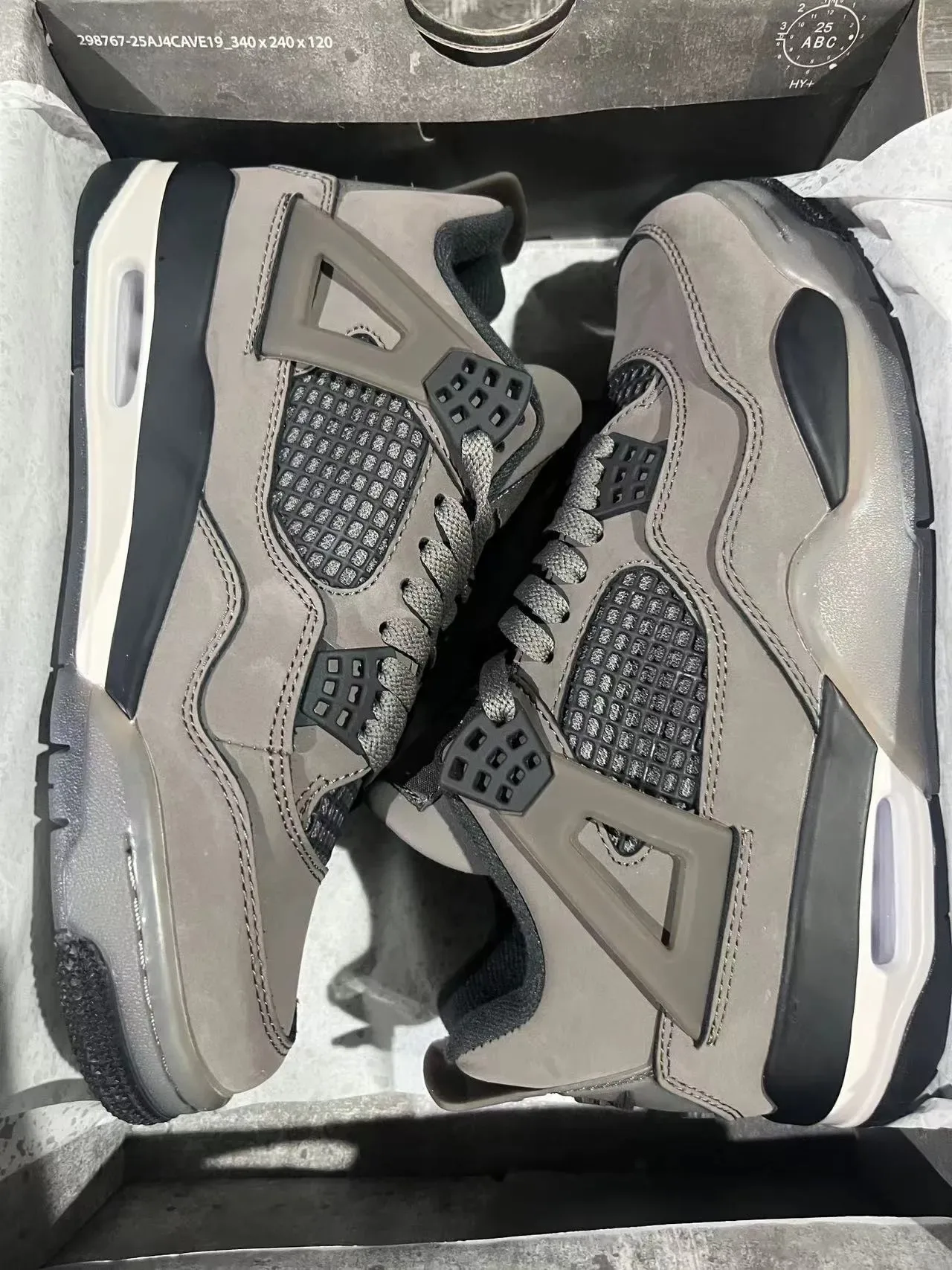 Air Jordan 4 Gris Noir Blanc Chaussures de Basketball 9