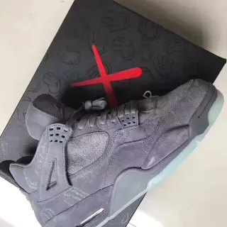 Air Jordan 4 Gray Suede Translucent Icy Sole Basketball Shoes
