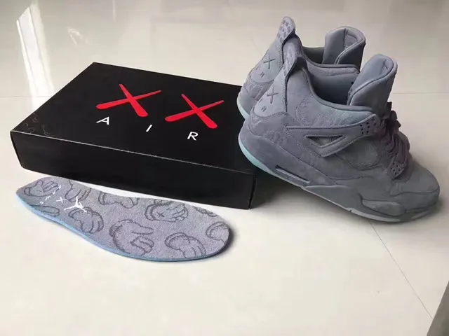 Air Jordan 4 Gray Suede Translucent Icy Sole Basketball Shoes 5