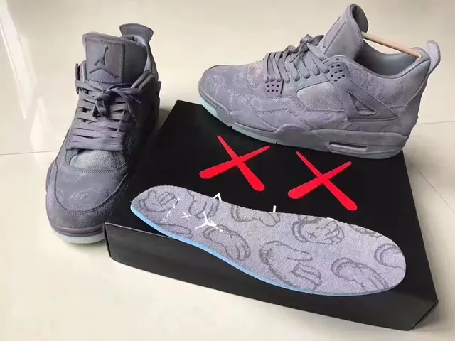 Air Jordan 4 Gray Suede Translucent Icy Sole Basketball Shoes 6