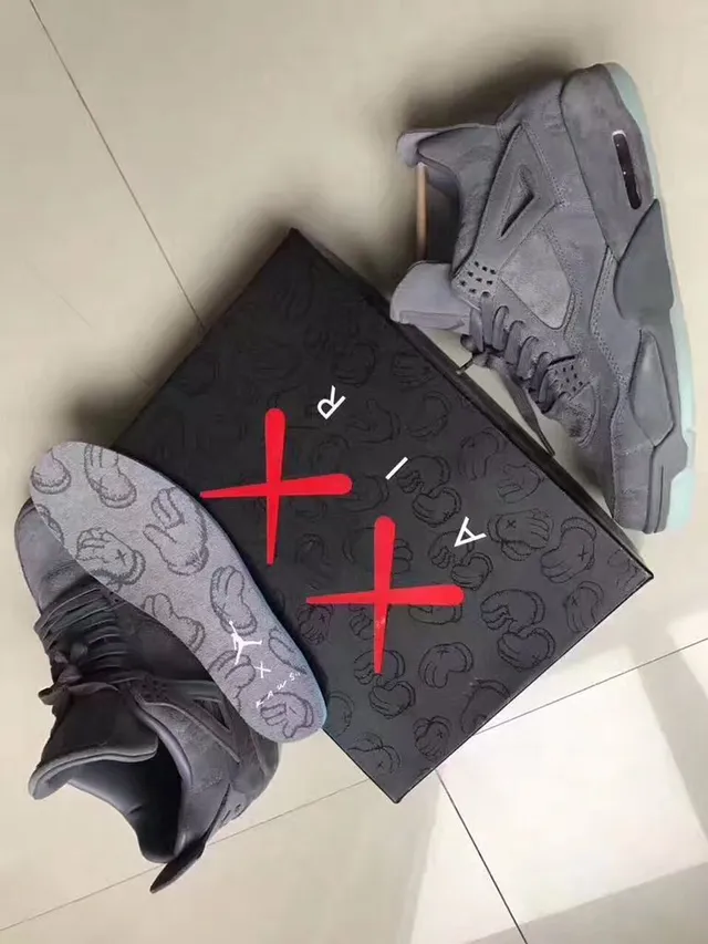Air Jordan 4 Gray Suede Translucent Icy Sole Basketball Shoes 8