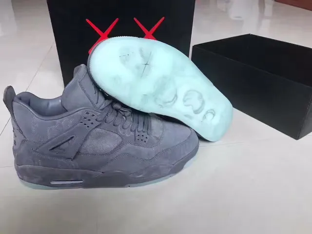 Air Jordan 4 Gray Suede Translucent Icy Sole Basketball Shoes 9