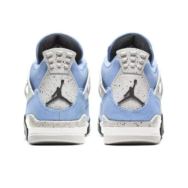 Air Jordan 4 Light Blue Suede and Mesh Basketball Shoes 3
