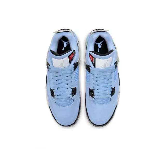 Air Jordan 4 Light Blue Suede and Mesh Basketball Shoes 4