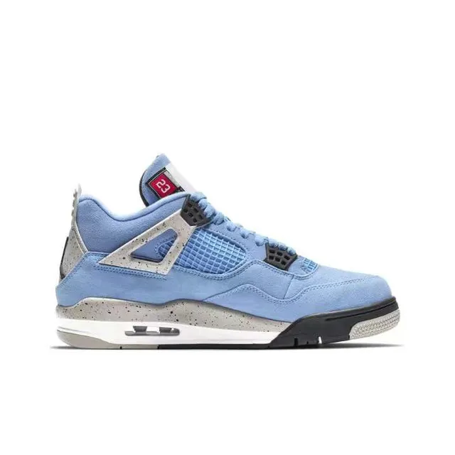 Air Jordan 4 Light Blue Suede and Mesh Basketball Shoes 6