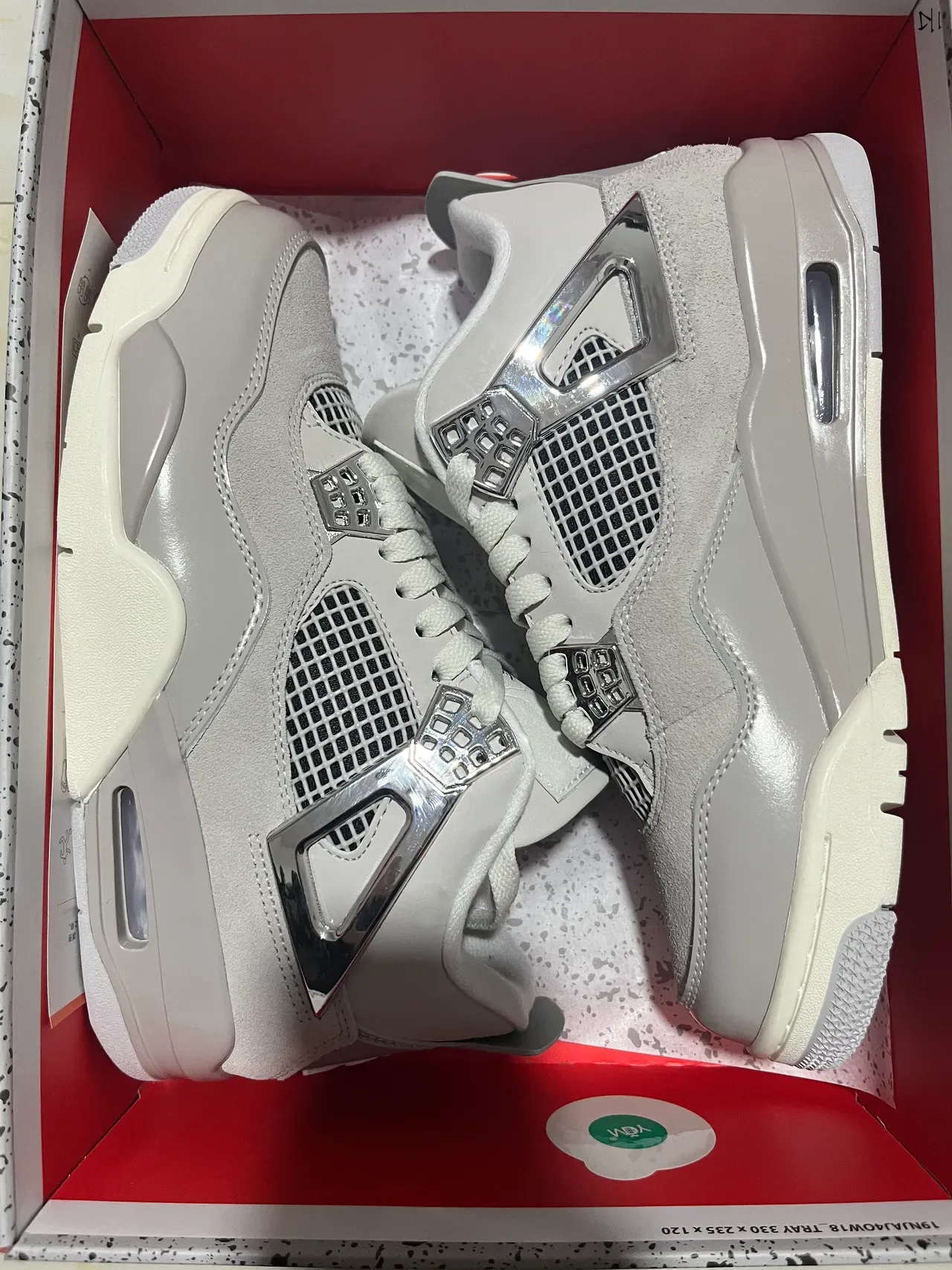 Air Jordan 4 Light Gray Daim et Cuir Chaussures de Basket 8