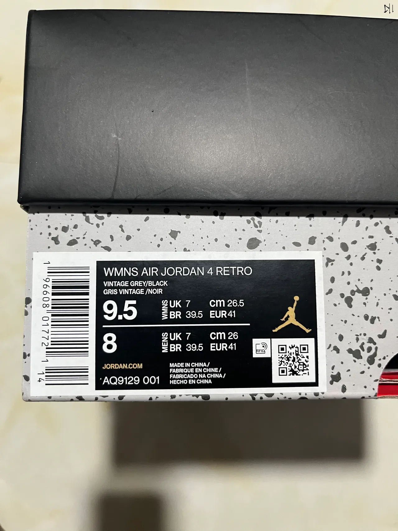 Air Jordan 4 Light Gray Daim et Cuir Chaussures de Basket 9