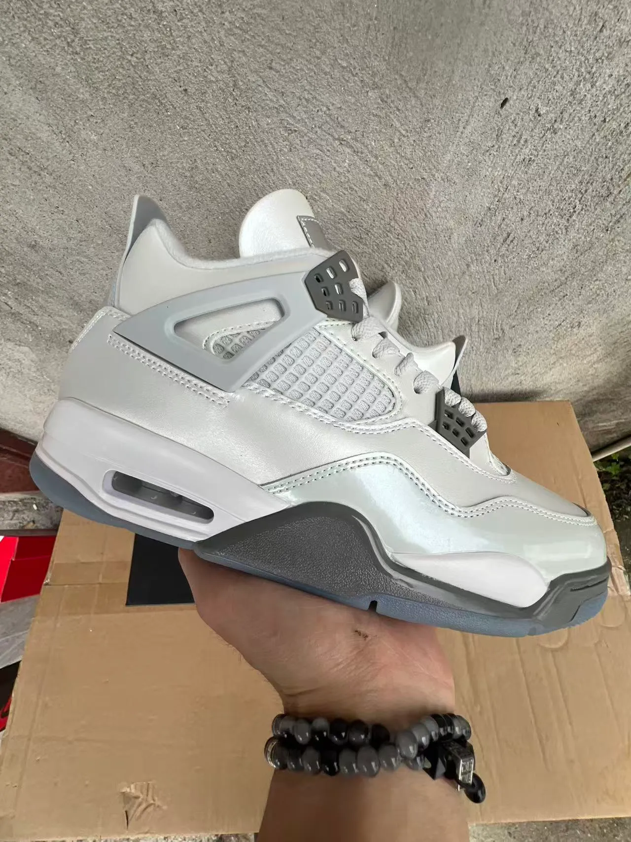Air Jordan 4 Metallic Silver Gray Basketball Shoes 10