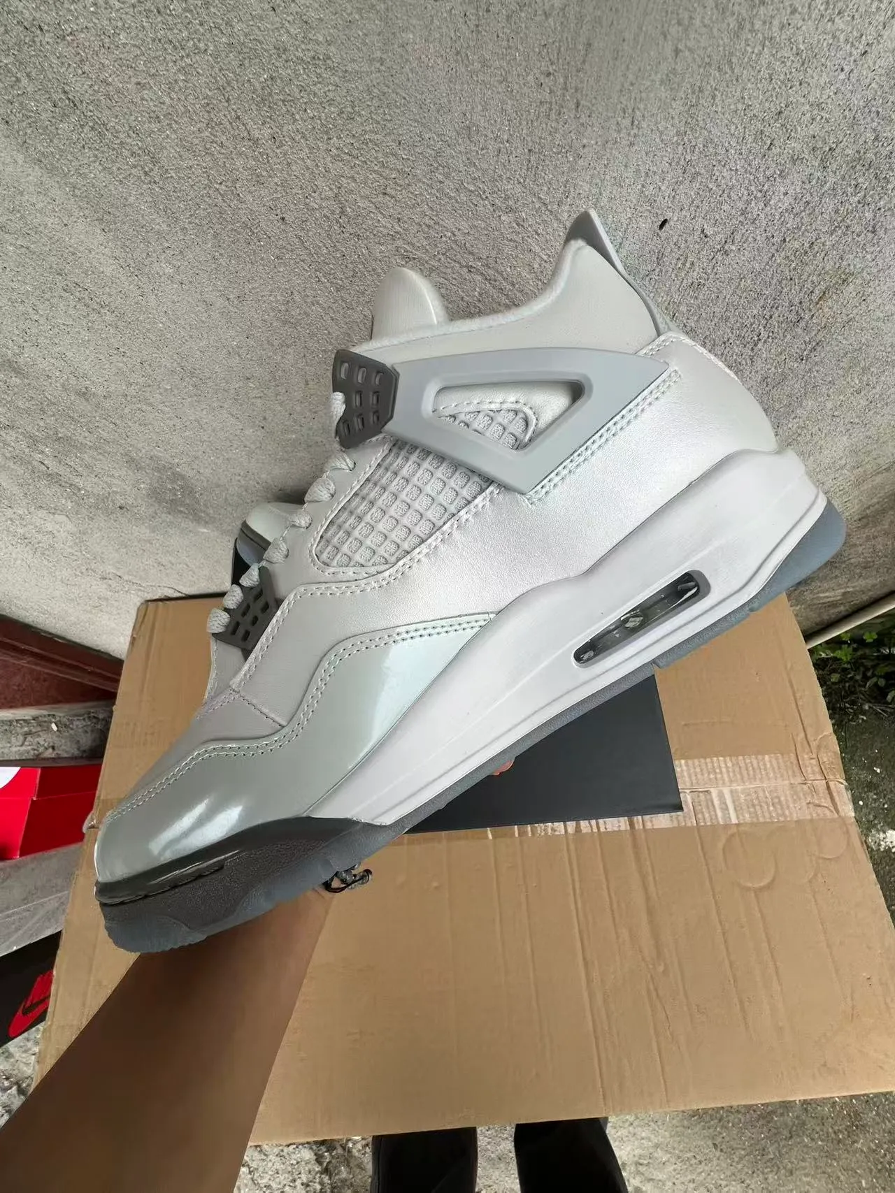 Air Jordan 4 Metallic Silver Gray Basketball Shoes 4