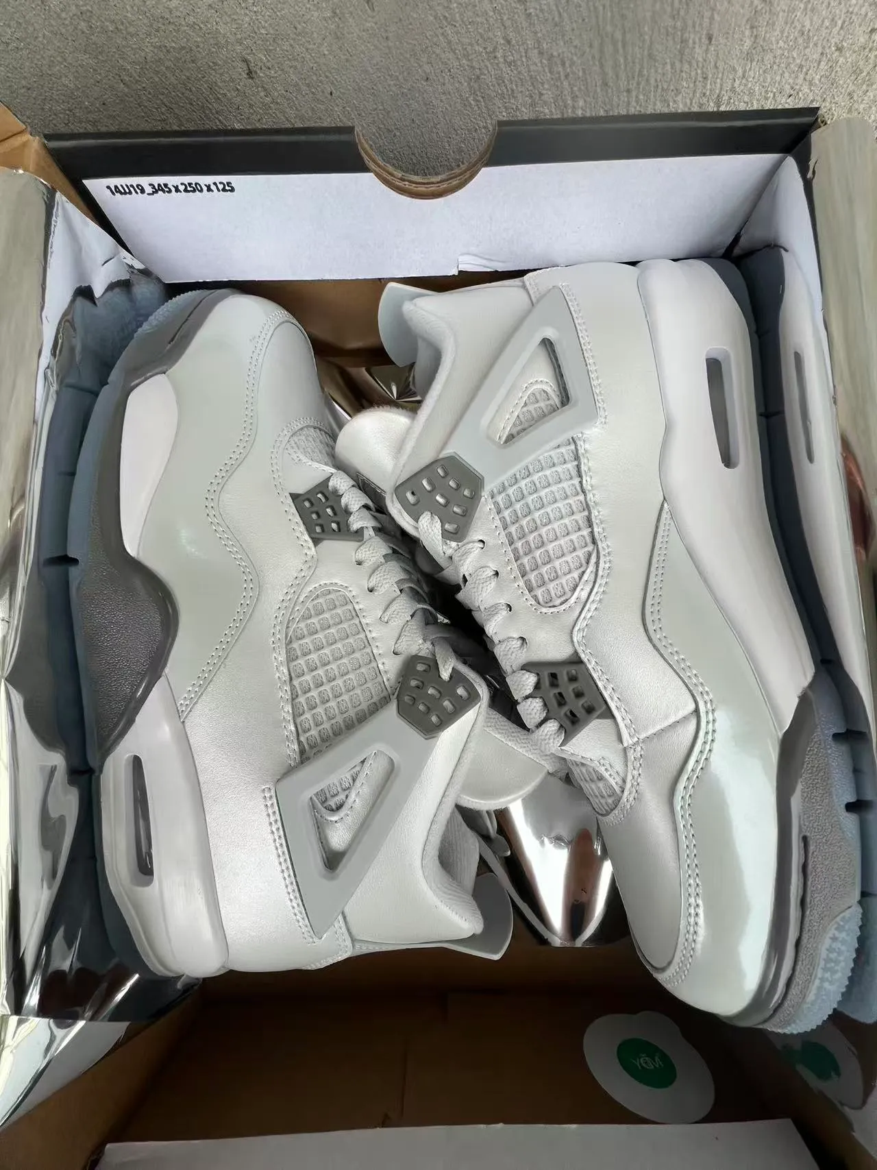 Air Jordan 4 Metallic Silver Gray Basketball Shoes 8