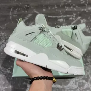 Air Jordan 4 Verde Menta Branco Tênis de Basquete