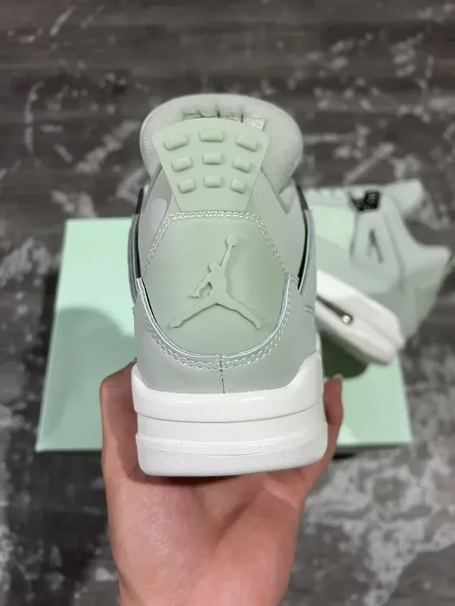 Air Jordan 4 Verde Menta Branco Tênis de Basquete 8