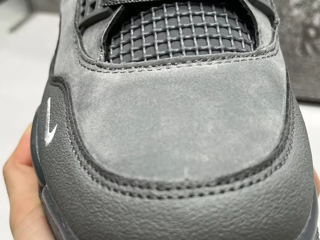 Air Jordan 4 Monochromatic Gray Basketball Shoes 3