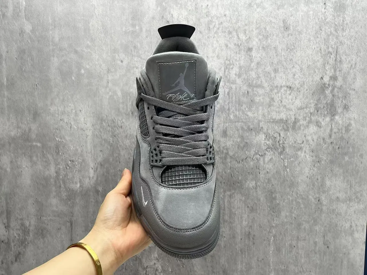 Air Jordan 4 Monochromatic Gray Basketball Shoes 13