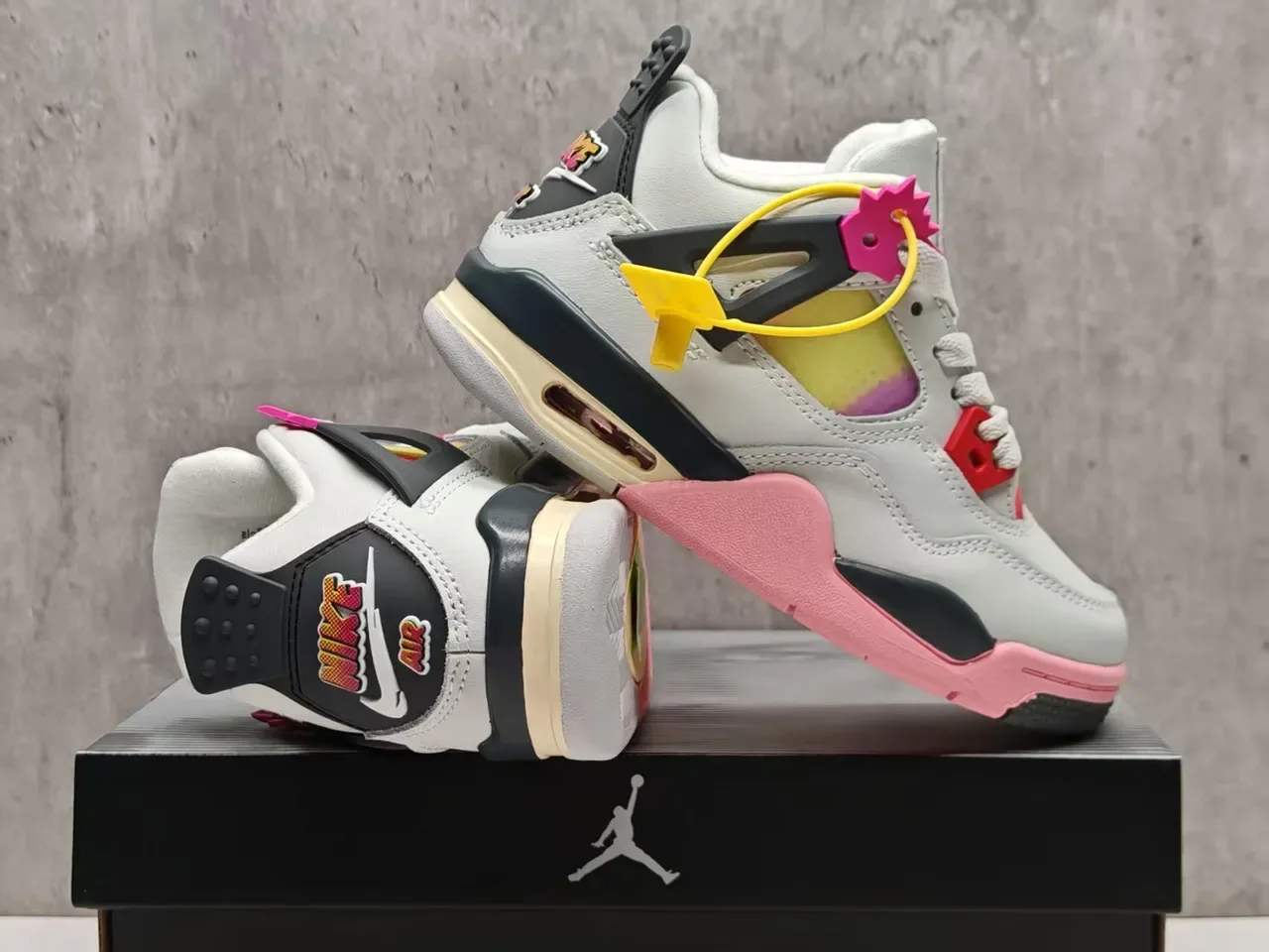Air Jordan 4 Multicolor Gradient Window Basketball Shoes 4