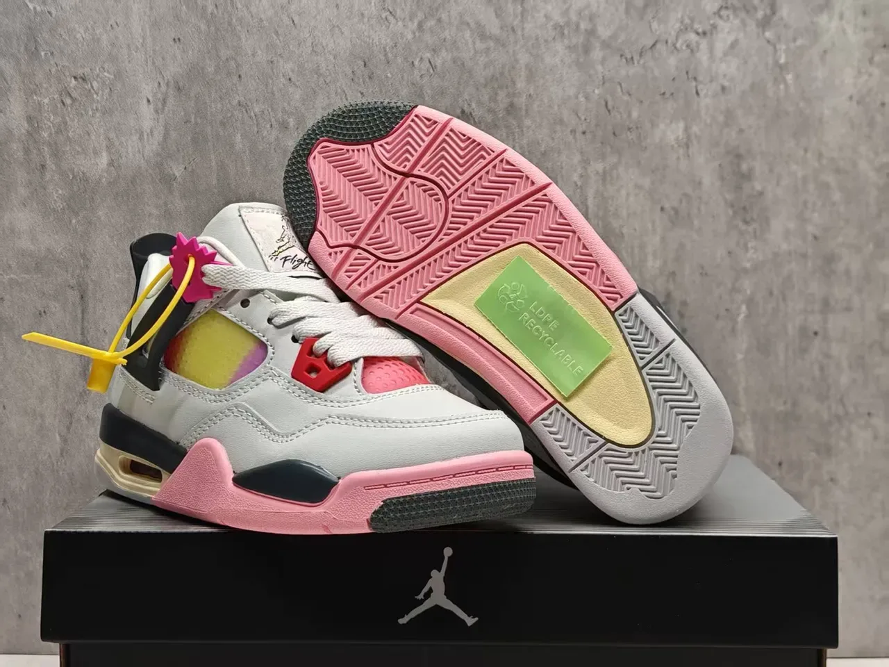 Air Jordan 4 Multicolor Gradient Window Basketball Shoes 6