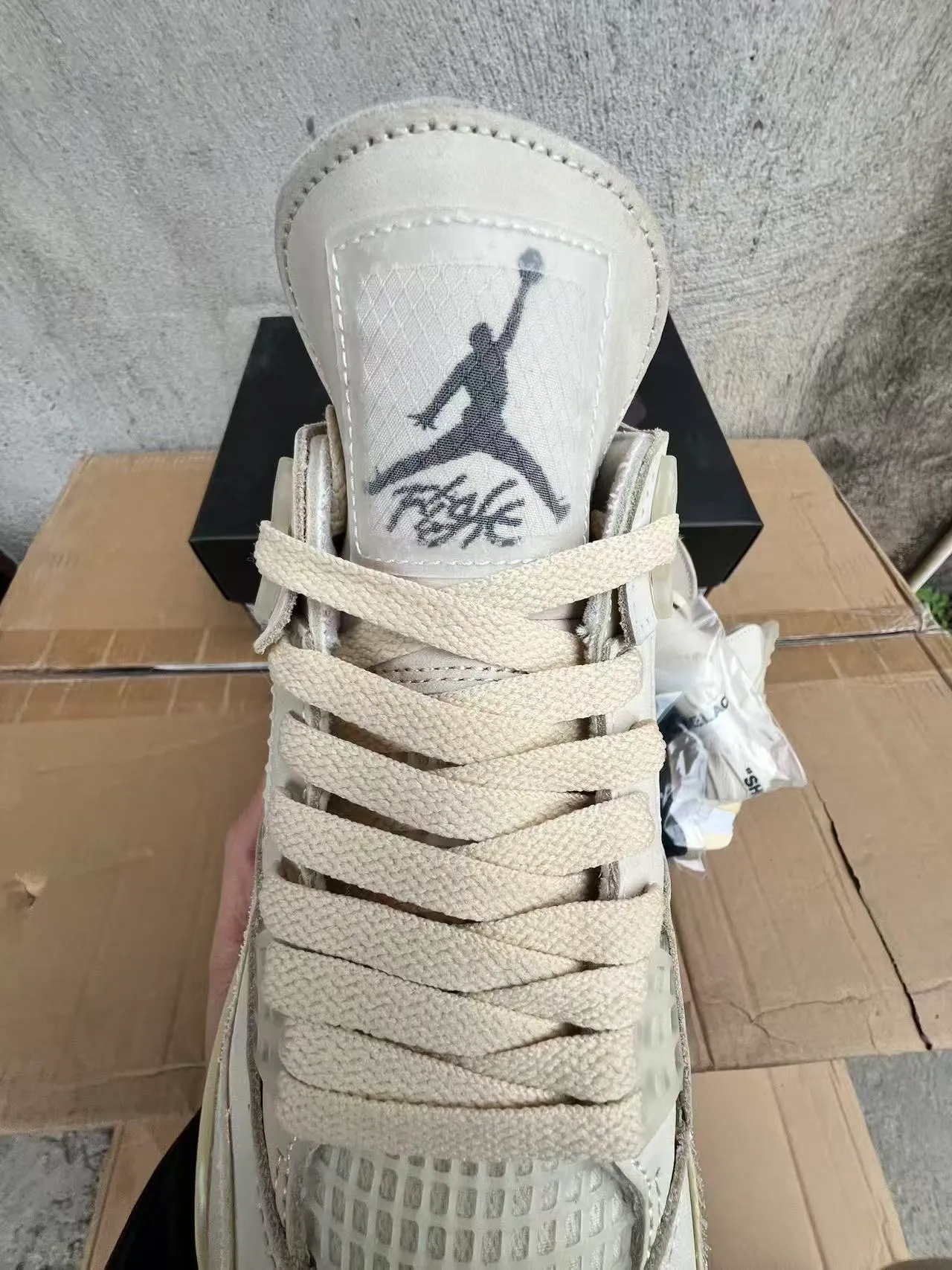 Air Jordan 4 Off-White Beige Lifestyle Basketball Shoes 4