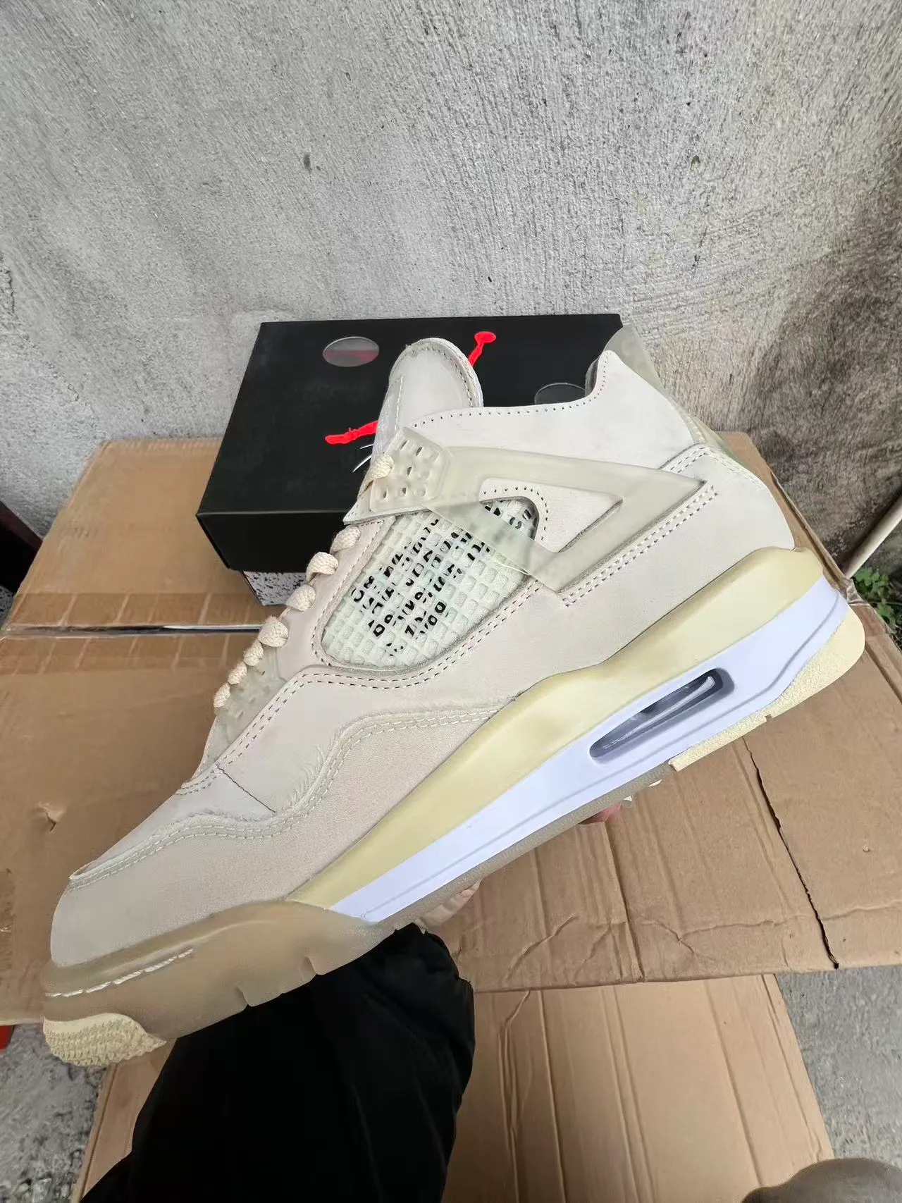 Air Jordan 4 Off-White Beige Lifestyle Basketball Shoes 5