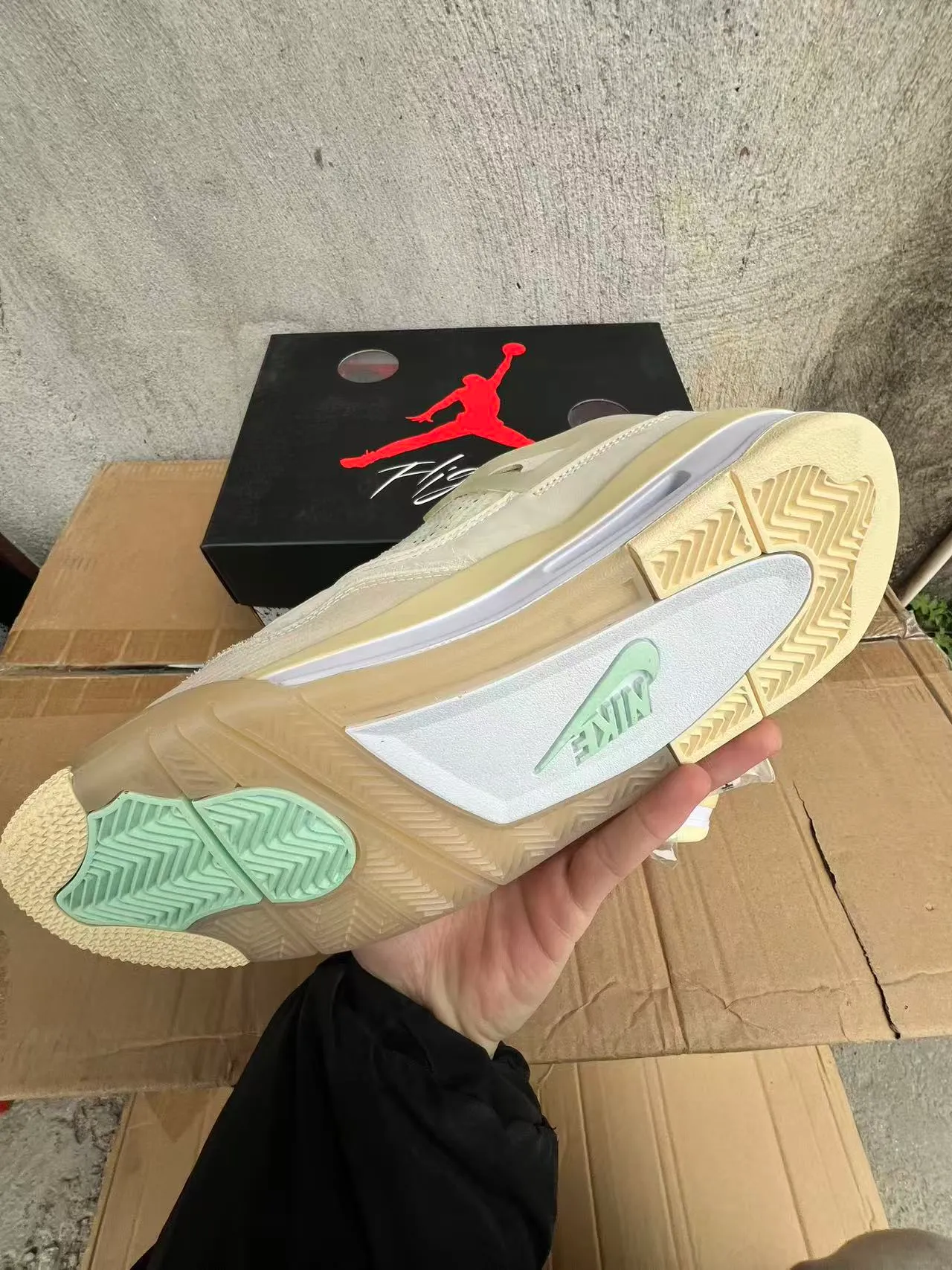 Air Jordan 4 Off-White Beige Lifestyle Basketball Shoes 6