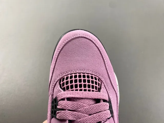 Air Jordan 4 Pink Suede Speckled White Basketball Shoes 6