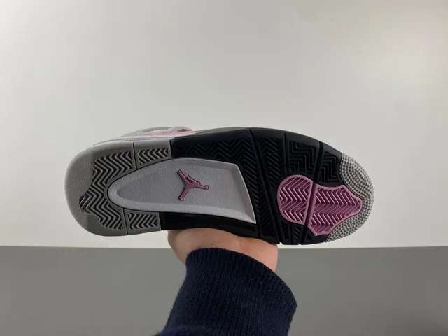 Air Jordan 4 Pink Suede Speckled White Basketball Shoes 7