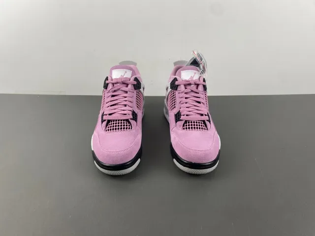 Air Jordan 4 Pink Suede Speckled White Basketball Shoes 11