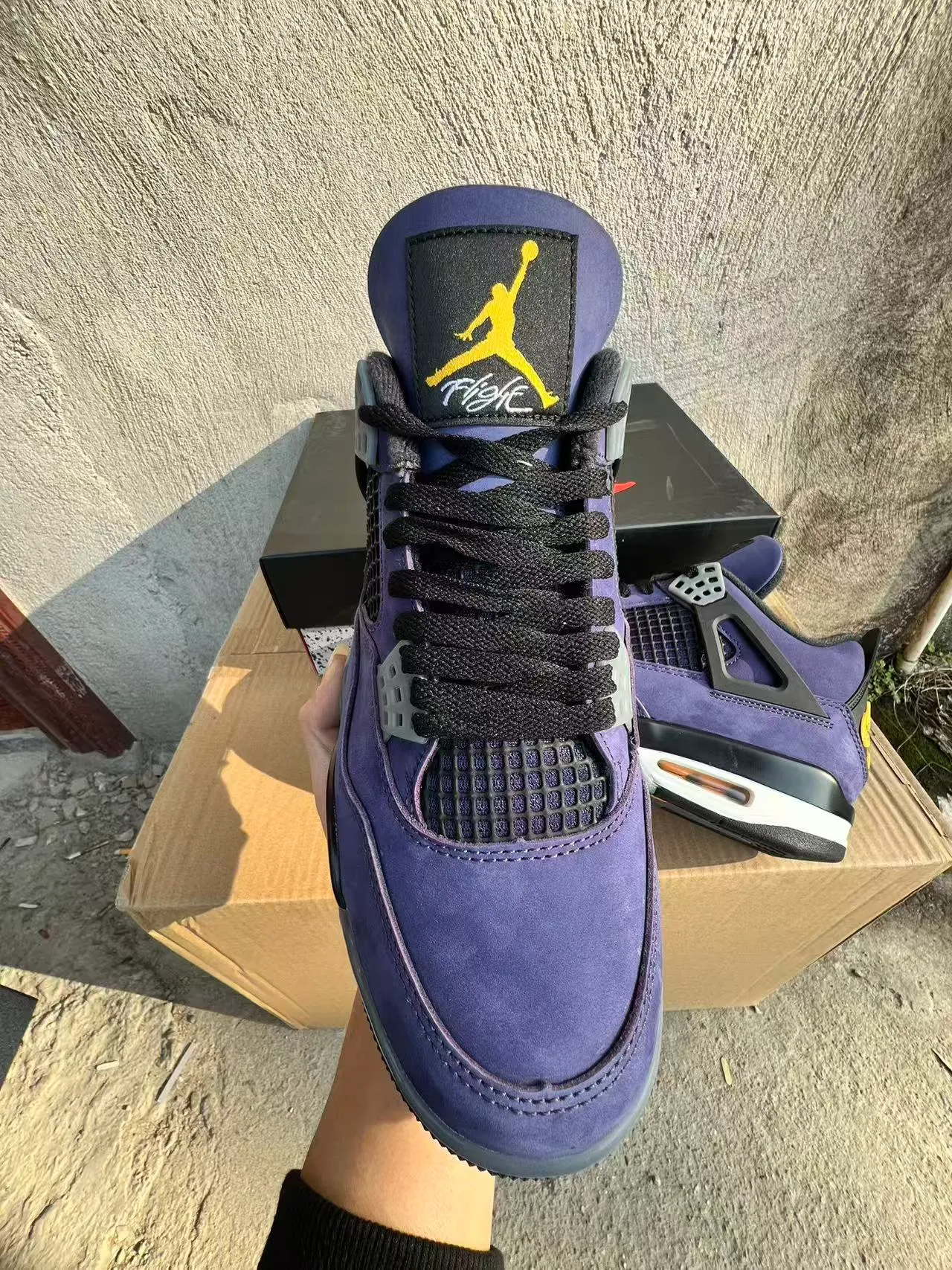 Air Jordan 4 Purple Suede Basketball Shoes 3