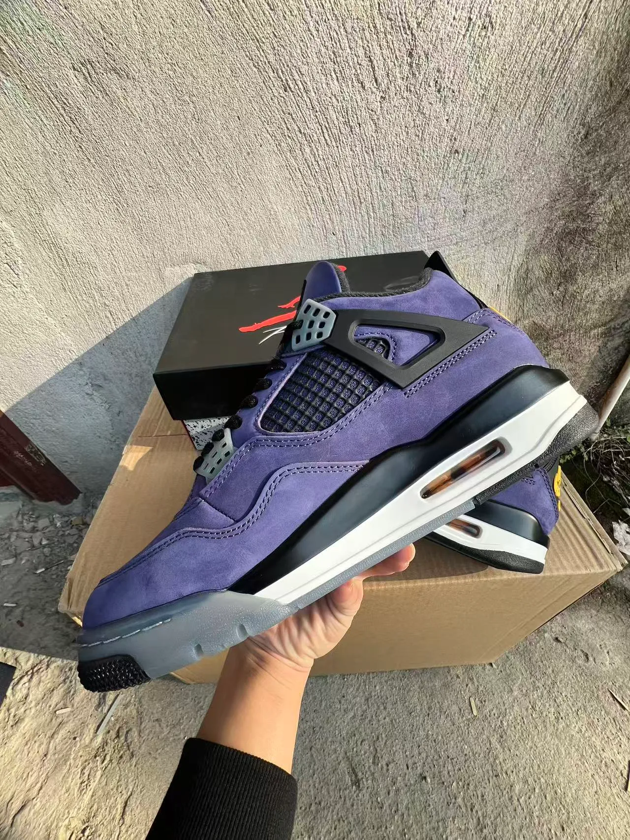 Air Jordan 4 Purple Suede Basketball Shoes 5