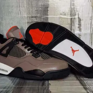 Air Jordan 4 Taupe Brown Black Orange Basketball Shoes