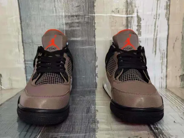 Air Jordan 4 Taupe Brown Black Orange Basketball Shoes 3