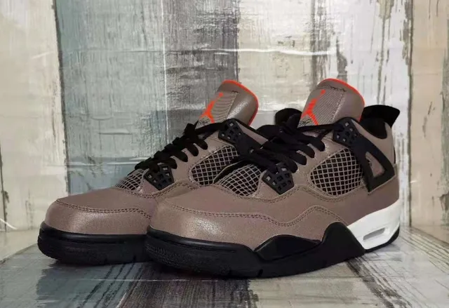 Air Jordan 4 Taupe Brown Black Orange Basketball Shoes 4