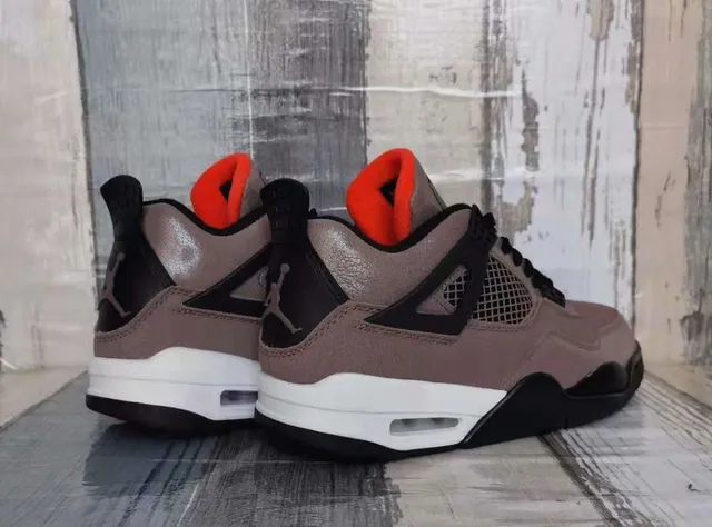 Air Jordan 4 Taupe Brown Black Orange Basketball Shoes 5