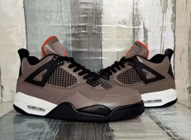 Air Jordan 4 Taupe Brown Black Orange Basketball Shoes 6