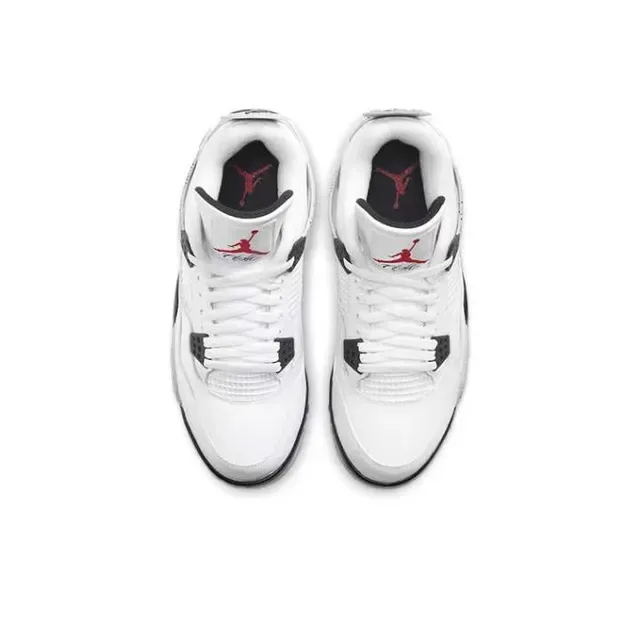 Air Jordan 4 Tênis de Basquete Branco Cimento Cinza 4