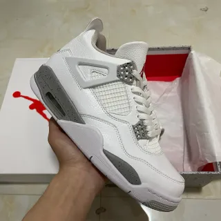 Air Jordan 4 White Cement Grey Basketball Shoes