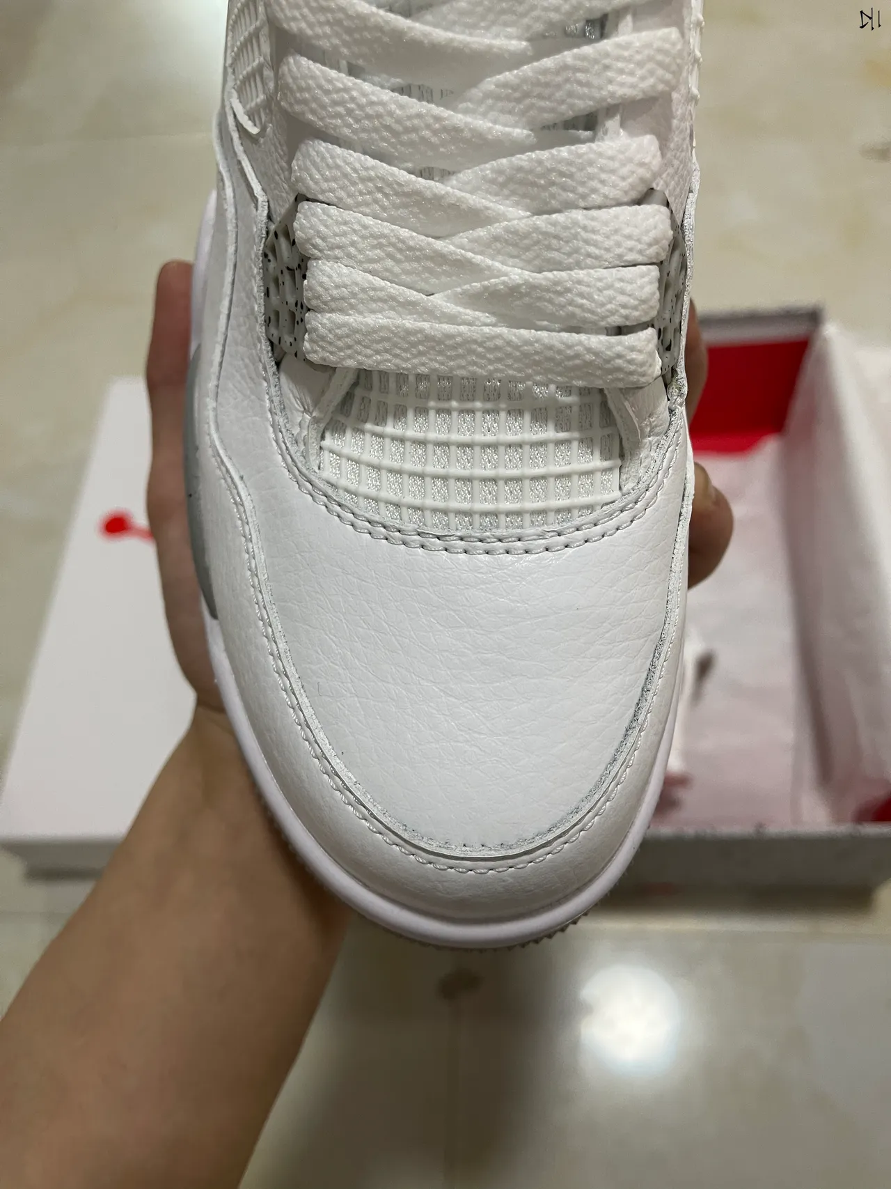 Air Jordan 4 White Cement Grey Basketball Shoes 3