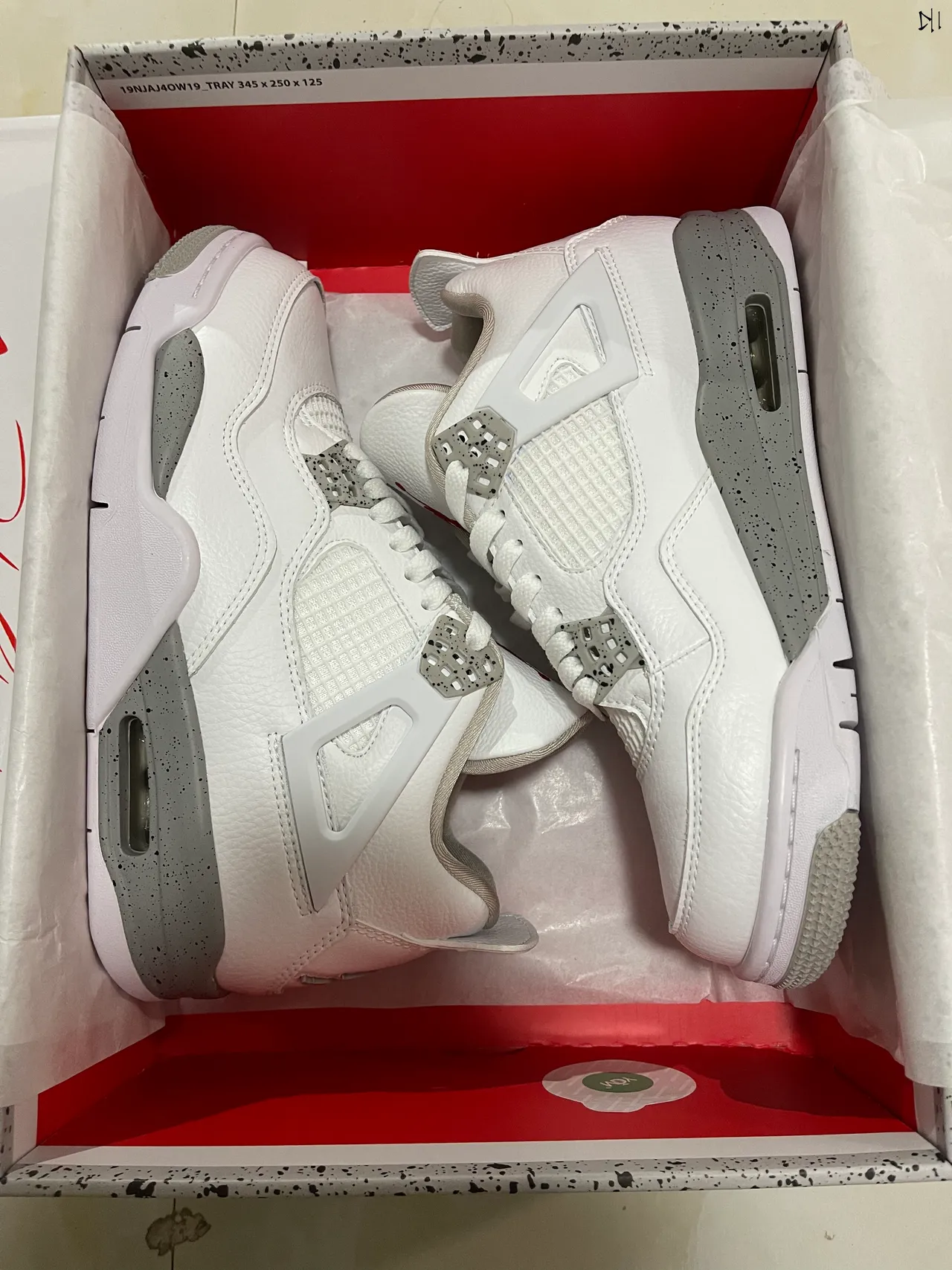 Air Jordan 4 White Cement Grey Basketball Shoes 8