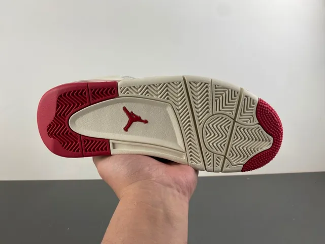 Air Jordan 4 White Red Basketball Shoes 9