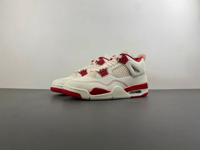 Air Jordan 4 White Red Basketball Shoes 10