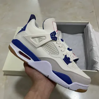 Air Jordan 4 White Royal Blue Gum Basketball Shoes