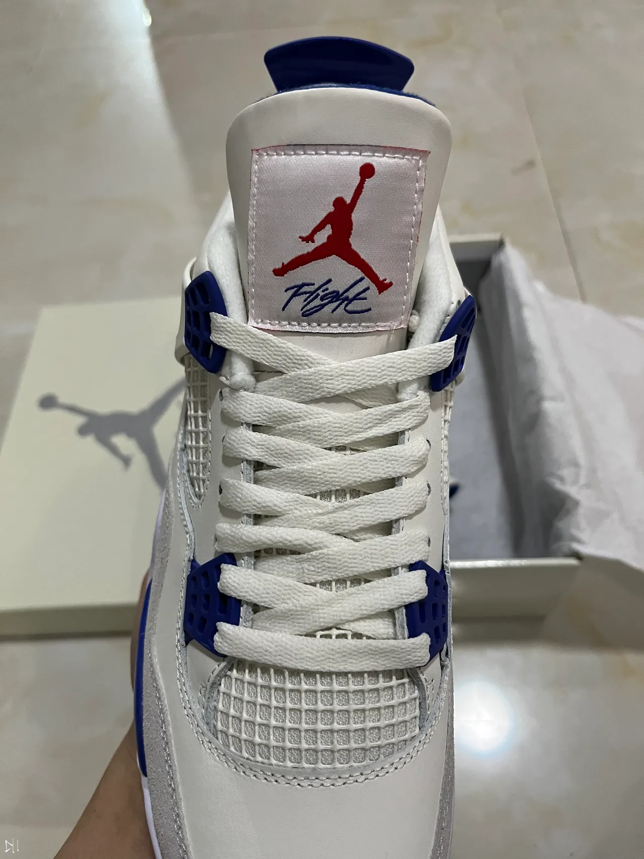 Air Jordan 4 White Royal Blue Gum Basketball Shoes 4