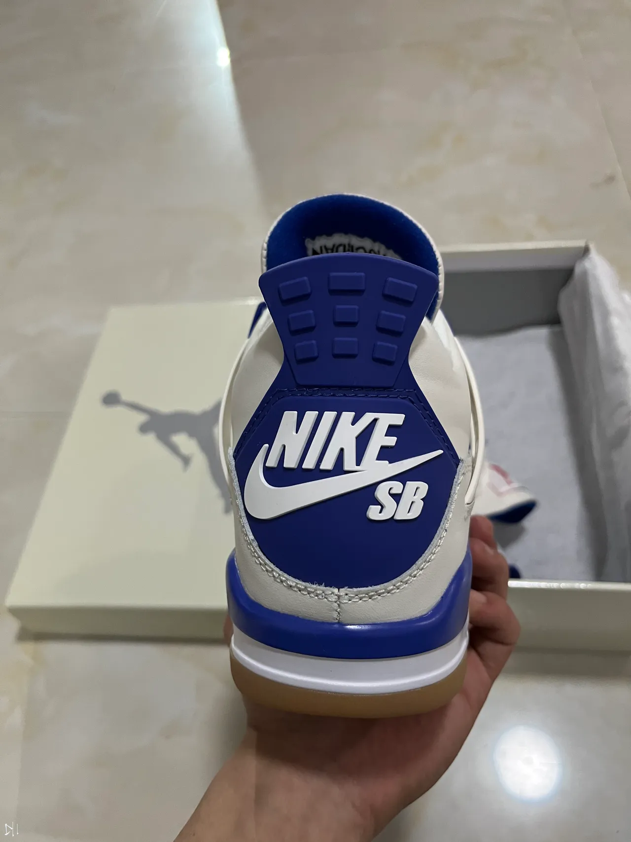 Air Jordan 4 White Royal Blue Gum Basketball Shoes 7