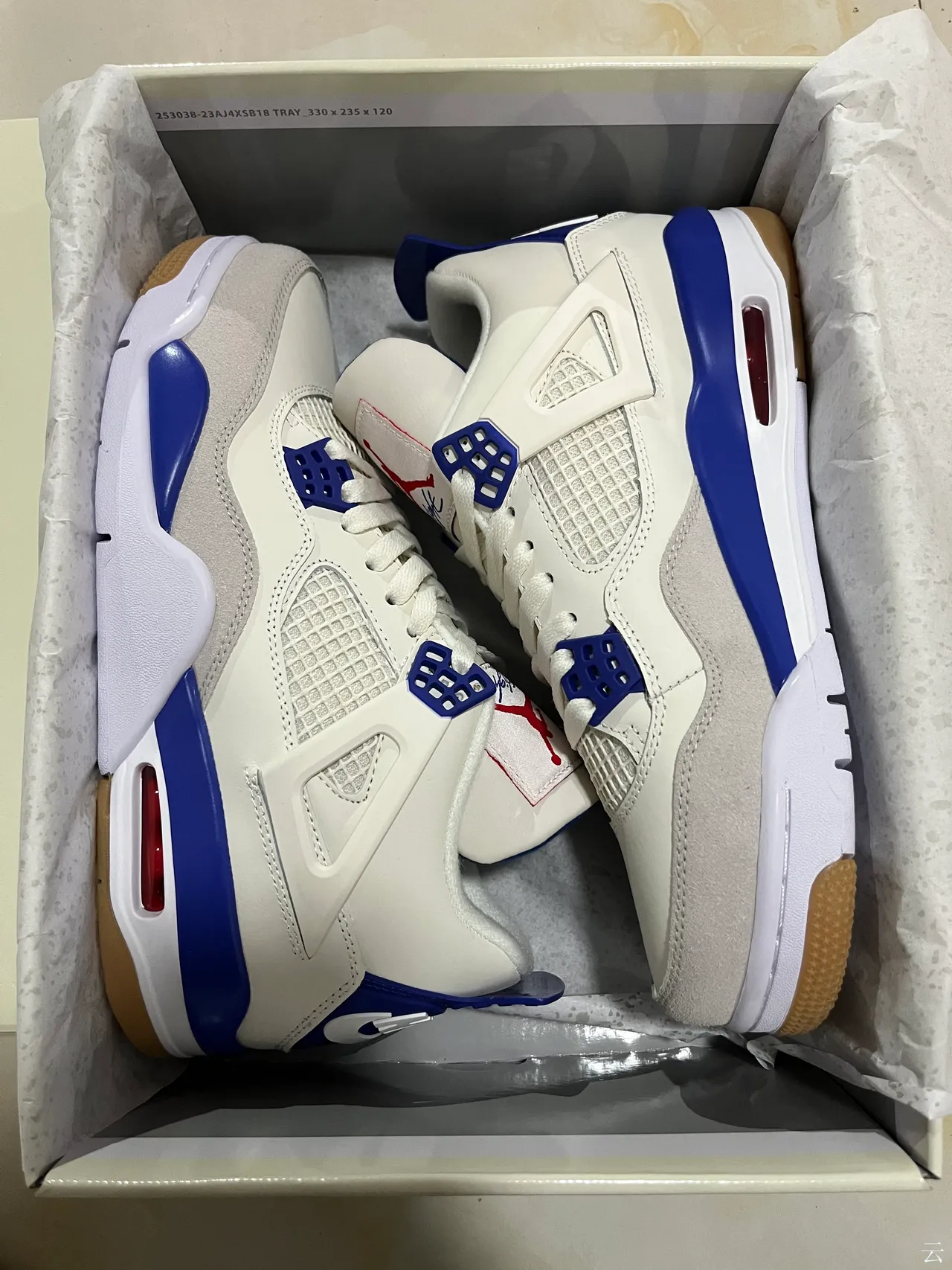 Air Jordan 4 White Royal Blue Gum Basketball Shoes 8